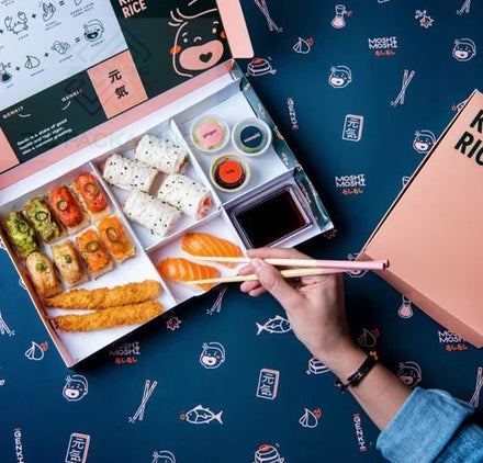 Eco-Friendly Luxury Paper Boxes for Bakery Items Sushi Takeaway Paper Insert Sleeves Matt Lamination for Cake Cookie Brownie
