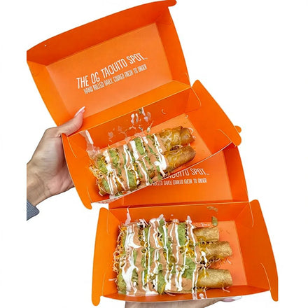 Fast Food Restaurant Packaging for Taquitos Churros Donuts Chips with Sauces Fast Food Snack Box With Cups and Bags