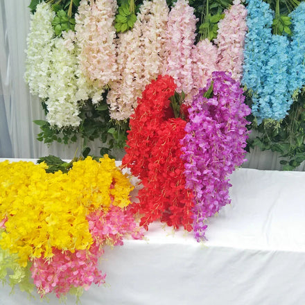 Bulk Sale Wisteria Flower Artificial White Silk Wisteria Artificial Wisteria Flower for Wedding Decoration