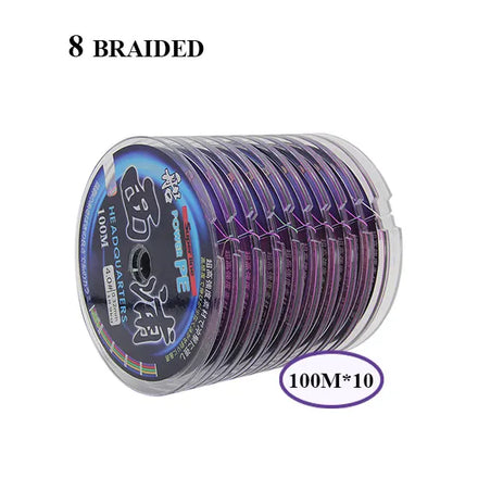 Hot Sael 8 Strands 10 Consecutive Games Colorful PE Fishing Line Wires Fishing 100m for Seawater Braided Fishing Line