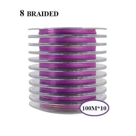 ANGLE 100m Monochrome Colorful PE 8 Braided Fishing Wire Line Floating Seawater Stream Box Packaging Seawater Fishing Line