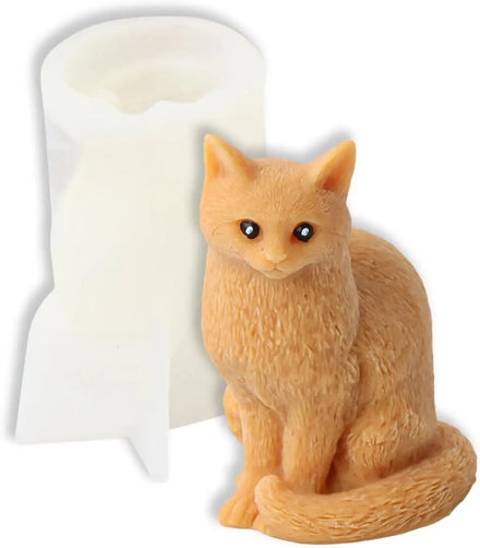 3D Ragdoll Cat Shape Candle Silicone Molds for DIY Candle Resin Pillar Aromatherapy Candles Wax Soap Flower
