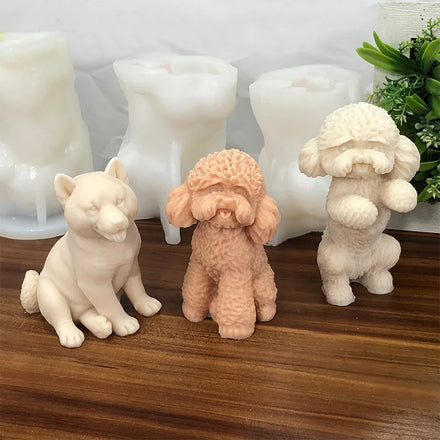 3D Shiba Dog Candle Mold Animal Silicone Mold for Chocolate Candy Soy Wax Candle Soap Plaster Resin Art