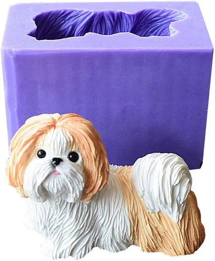 Runloo Cute Shih Tzu Dog Silicone Mold for a Puppy Chocolate Moulds Dog Soap Molds