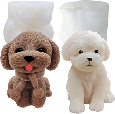 Teddy Dog Silicone Mold Suitable for Baking Mousse Cake Birthday Snack Chocolate Ice Cream Soap Lotion Bar Making Supplies