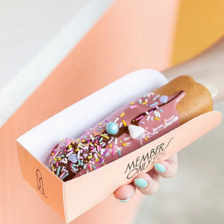 Fast Food Take Out Food Packaging Waffle Crab Waffle Stick Mini Pancake Crepe Paper Box Tray Sushi BBQ Cookie Bakery Packaging