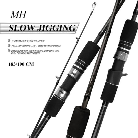 10KG Max Sea Fishing Rods Pole 1.83/1.91m MH Bait Casting/spinning Pole Saltwater Rods Fishing Carbon Fiber Slow Jigging Rod