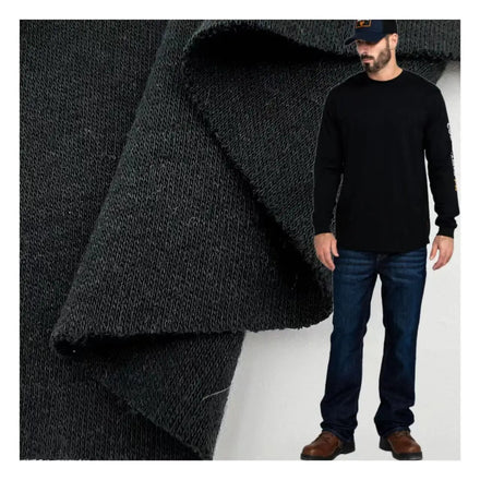 Inherent Flame Retardant 270gsm Heavyweight Interlock Jersey Fabric Modacrylic Viscose Knitting Moisture-Absorbent Breathable