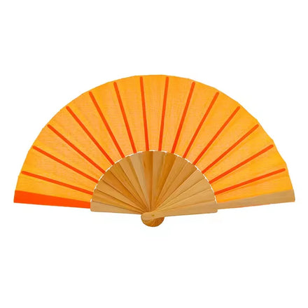 Spanish Customized Printing with Logo Pure Color Wooden Hand Fan for Souvenir
