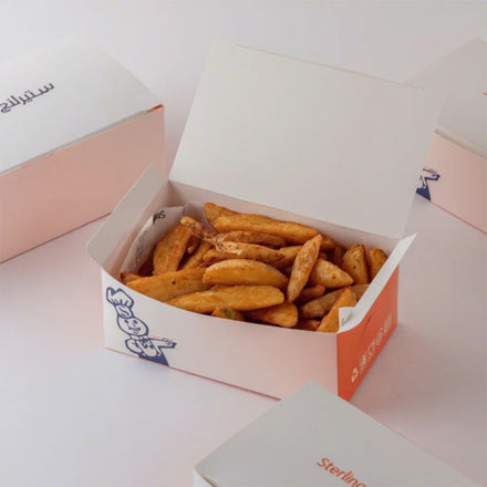 Wholesale French Fried Chips Burger Packaging Fast Food Packing Box Custom Print Kraft Paper Fried Box