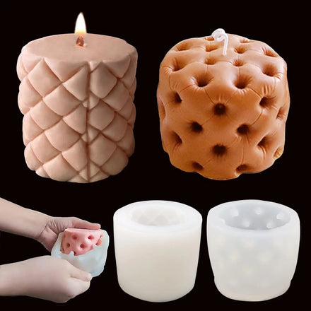 Round Soft Sofa Silicone Candle Mold for Candle Making 3D Round Stool Sofa Silicone Mold for Soy Wax Candle Soap