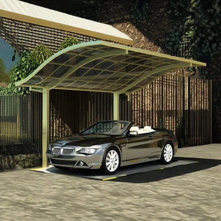 Aluminum Outdoor Waterproof Carport Polycarbonate Arched Roof Car Shelter Modern Design Garages S Shape Carport