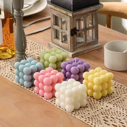 6 Pieces 3D Bubble Silicone Mold Suitable for Candle Making Chocolate Dessert Mousse Cake Ice Cream and Making Soap Wax