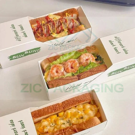 Custom Eco-Friendly Paper Egg Drop Sandwich Box for Breakfast Low Price Take-Away Food Packaging for Waffles Recycled Materials