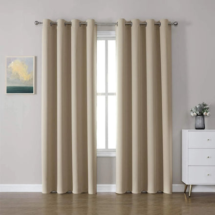 JA Blackout Curtains for Bedroom 84 Inches Long Thermal Drapes Grommet Room Darkening Curtains Noise Reducing for Living Room