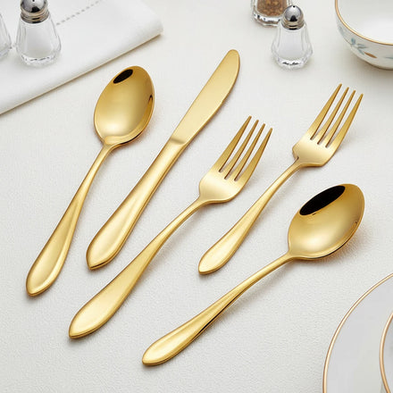 Wedding Decorations Stainless Steel Tableware Knife and Fork Spoon Restaurant Silverware Set Gold