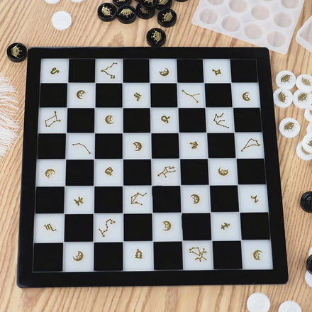 Large Chessboard Checker Casting Checker Game Board Chess Board Casting Cake Candle Silicone Mold Crystal Epoxy
