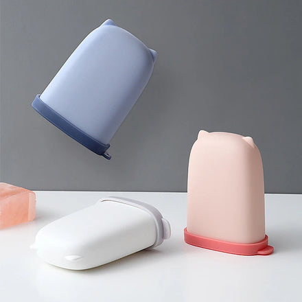 Bathroom Toilet Waterproof Carrier Holder Bar Circle Round Silicone Vel Casetravel Soap Case