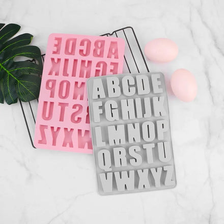 Christmas Popular Food Grade 26 Cavities Alphabet Silicone Letter Baking Mold for Chocolate Cake Biscuit Candles Ice