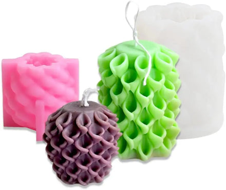 3D Cylindrical Morning Glory Candle Silicone Mold for Making Candles Resin Column Aromatherapy Plaster Candle Wax Soap