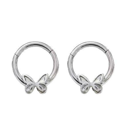 New F136 Titanium Butterfly Earrings Nose Ring Creative Fashion Seamless G23 Titanium Alloy Body Piercing