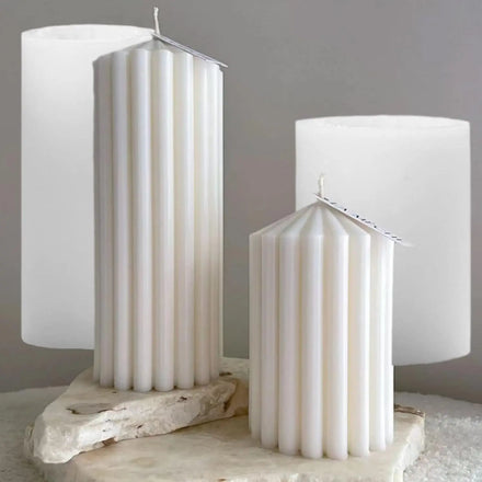 3D Thick Tooth Cylindrical Candle Spire Gear Cylindrical Silicone Molds for Crafts Aromatherapy Plaster Resin Handmade Soap