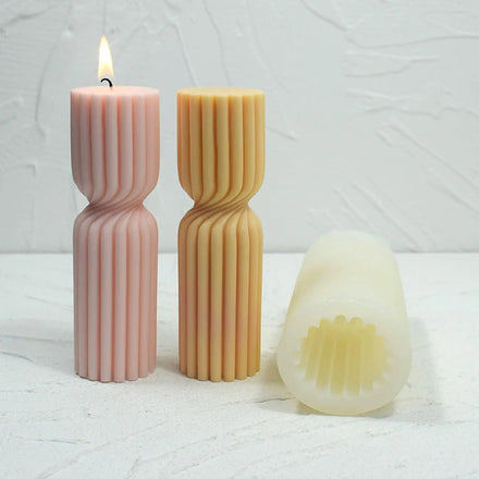 Three Dimensional Spiral Striped Column Aromatherapy Candle Silicone Mold for DIY Handmade Soap Gypsum Ornament Cylindrical