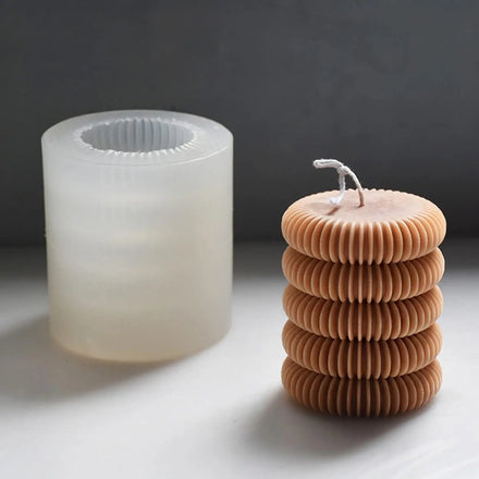 Tire stripe candle silicone mold for creative pillar candle soap chocolate cake baking plaster clay resin epoxy mold