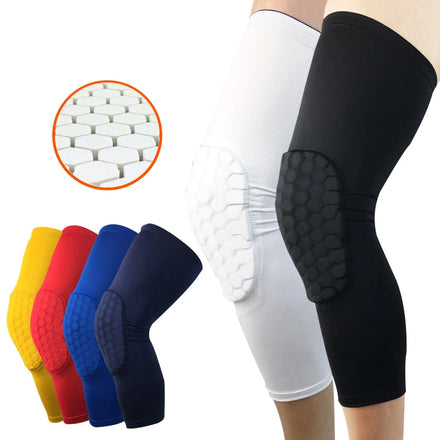 Unisex Honeycomb Knee Pads Strengthen Crashproof Anti-slip Basketball Leg Sleeves Protective Support Guard