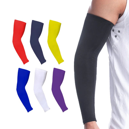 Compression Gym Running Elbow Protective Outdoor Volleyball Football Sports UV Sun Cooling Arm Sleeves