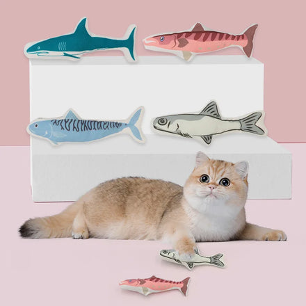 New Arrival Cat Fish Interactive Chew Toy Pet Stuffed Toy Scratch-Resistant Catnip Toys for Amusement