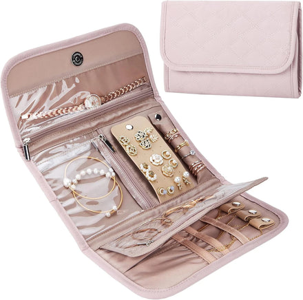 Wholesale Fashion PU Portable Travel Jewelry Case Candy Pattern Roll Bag Organizer for Necklaces Bracelets Earrings Zipper