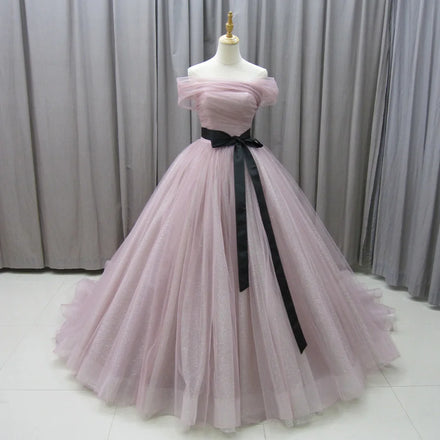 Jancember MZ0001 Elegant Pink Lace Tulle Fabric Evening Formal Gowns Dresses