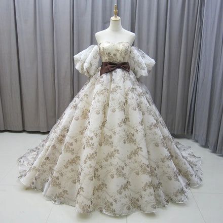 Jancember MZ0004 Princess Belt Sweetheart Off Shoulder Bridal Evening Gowns