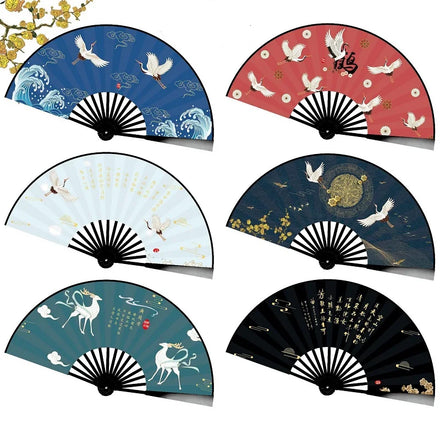 New Arrival Customized Bamboo Hand Fans 2-Sided Printed Fan Large Chinese Style Kuangfu Hand Fan for Graduation Easter Occasion