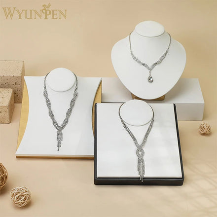 WYP WYP Custom Jewelry Container Elegant Pendant Necklace Display Showcase Tray Bust Necklace Display Stand