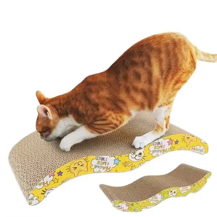 Kangdarpet Classic 2-Level Corrugated Paper Cat Scratch Board with Flat Curved Design Eco-Friendly Features for Cats