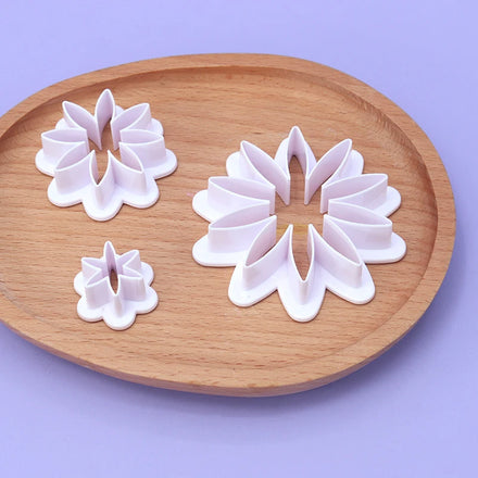 4PC Plastic Chrysanthemum Daisy Plunger Cutter Gerbera Cutting Set Cookie Cutter Decorating Mold Tools Embossing Tool Decoration