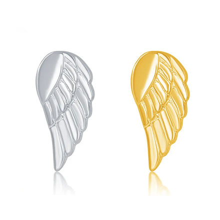 New Wing F136 Titanium Angel Wing Feather Stud Implants G23 Titanium Body Piercing Ornament Ear Bone Stud for Weddings