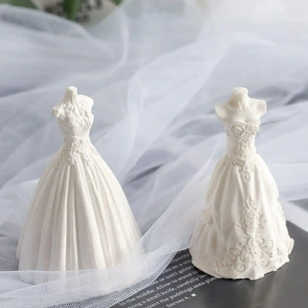 Customized Romantic Lady Wedding Princess Dress Silicone Mold 3D Handmade Soap Candle Making Paraffin Wax Candle