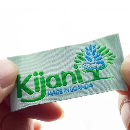 Wholesale Cheap Custom logo Twill Clothing Kids Woven Label