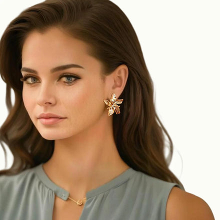Charms Designer Flower Stud Earrings for Women Trendy Ladies Daily Accessories 2025 Fashion Jewelry Female Girls Gift Decoration