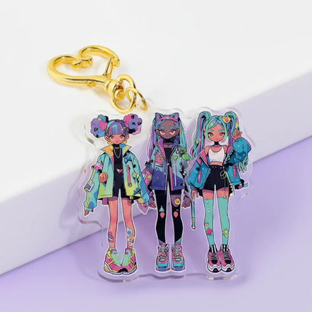 Acrylic Custom Logo Souvenir Design Double-Sided Printing Holographic Personalized Acrylic Key Jewelry