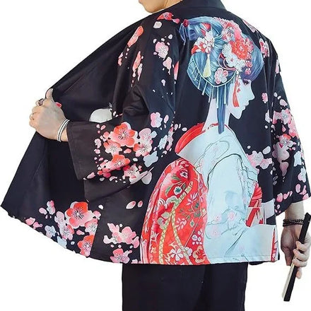 Dragon Print Yukata Men Women Fashion Cardigan Loose BlouseClothes Harajuku Japanese Movie Cosplay Kimono
