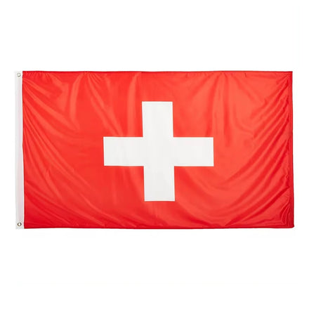 For Flag 3x5ft Durable Polyester Red with White Cross Flying Style