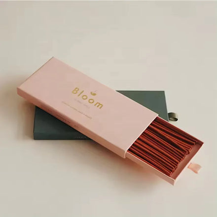 Reusable Eco Friendly Pink Slide Drawer Incense Packaging Wallet Scented Chopsticks Candle Strip Craft Fold Paper Packing Box