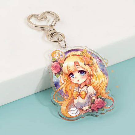 Custom Design Holographic Star Key Jewelry Double-Sided Printable Epoxy Acrylic Key Holographic Star