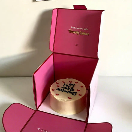 Luxury Cake Packaging Hot Pink Small Cake Box Custom Logo Bakery Packing Box for Cakes