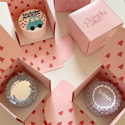 Custom Pink Food Grade Cardboard Paper Cake Boxes Bakery Packaging Box for Cakes Packing