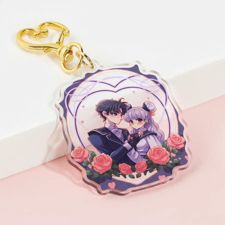 Customized Logo Clear Acrylic Keychain Personalized Holographic Anime Cartoon Pendant Promotional Glitter Jewelry Keychain